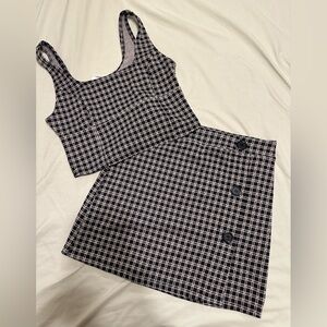 Plaid skirt set